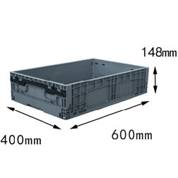 600x400x148 mm  plastic foldable box crates and storage bin