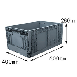 600x400x280 mm  plastic foldable box crates and storage bin
