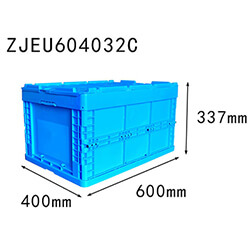 with top cover 600*400*337 mm collapsible storage crate plastic foldable box