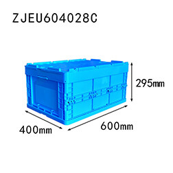 with top cover 600*400*295 mm foldable storage box plastic collapsible crate for auto