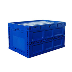 Navy color 650x440x360 collapsible type plastic storage crates