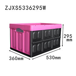 530x360*295 pink with black plastic collapsible container