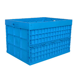 durable ZJXS765850W blue color collapsible bin plastic foldable container