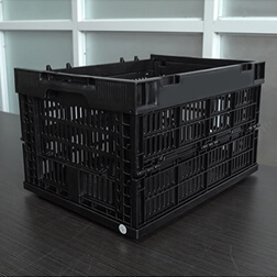 black color 400x300x240 plastic material vented type collapsible crate