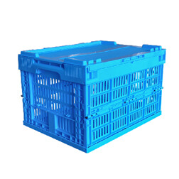 ZJKS403025C plastic foldable crate with lid 400*300*250 mm fruit storage basket