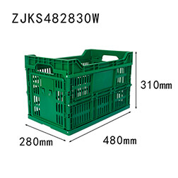 green color 480x280x310 cigarette transportation use vented type plastic foldable crate
