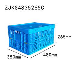 ZJKS4835265C mesh wall foldable storage basket plastic collapsible crate with lid