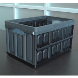 Gray color 530x360x295 solid style collapsible folding container