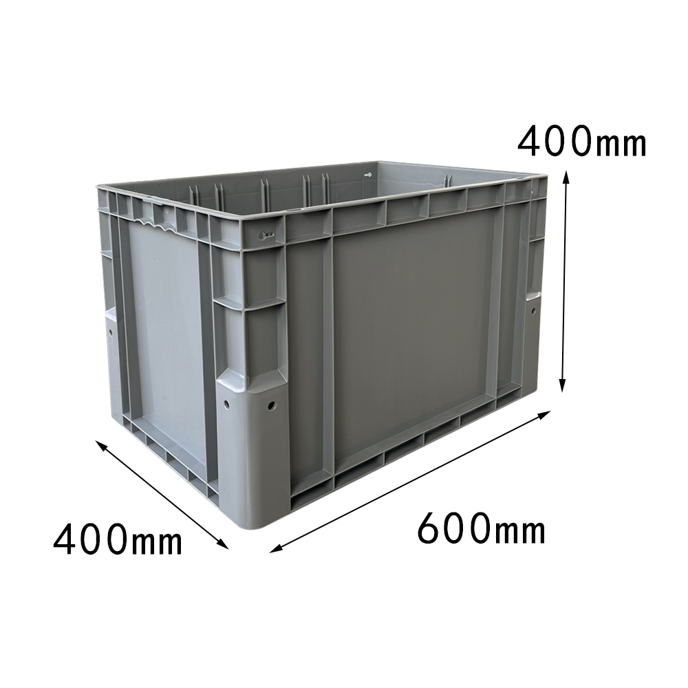 durable 600x400x400 mm PP material plastic moving tote box storage bin