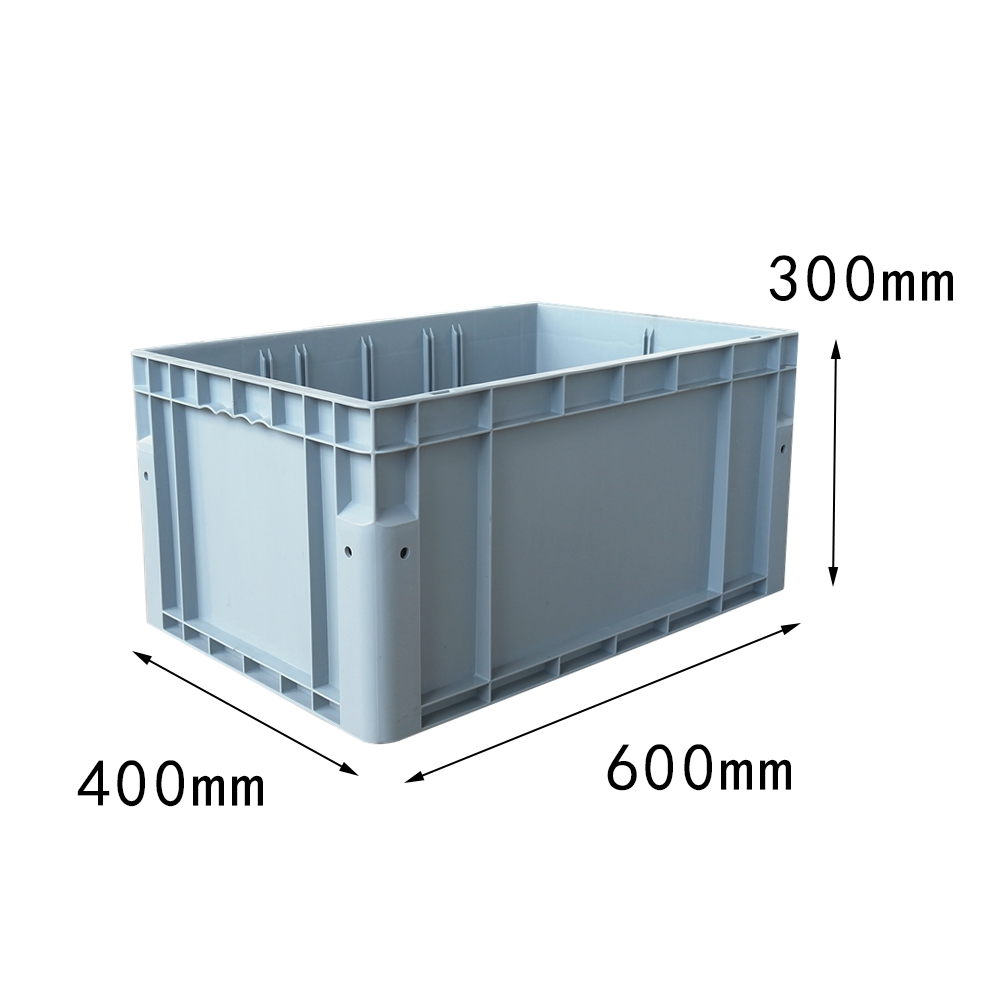durable 600x400x300 mm PP material plastic moving tote box storage bin