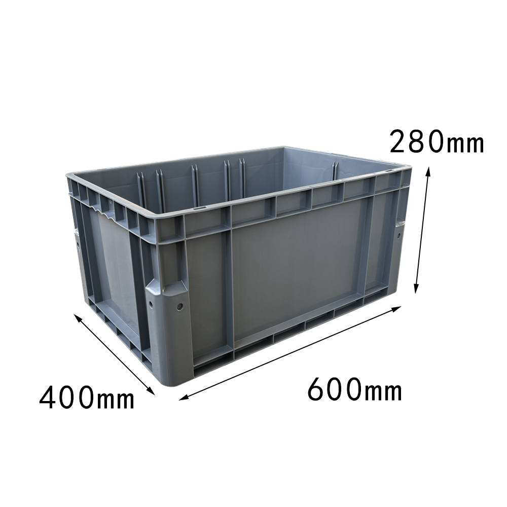 durable 600x400x280 mm PP material plastic moving tote box storage bin