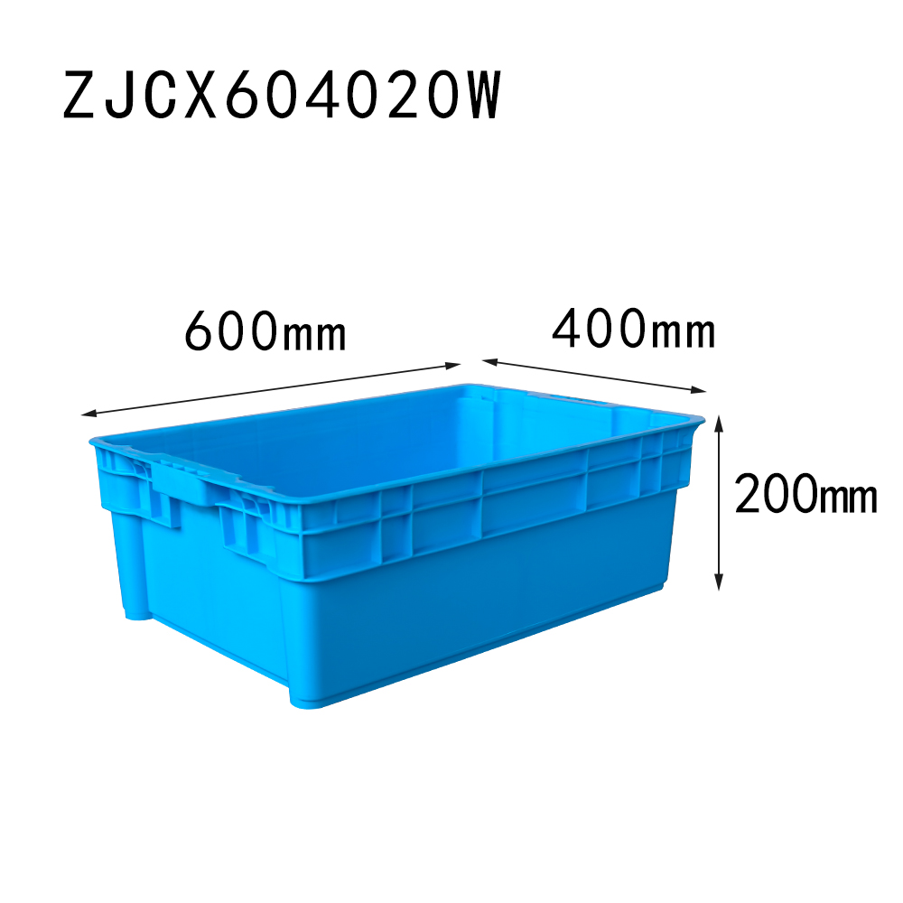 durable 600x400x200 mm PP material nestable plastic moving tote box storage bin plastic container