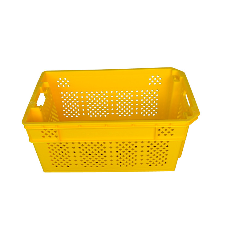 reusable 580x380x240 mm PP material nestable and stacking plastic moving tote crate vented type storage bin plastic container